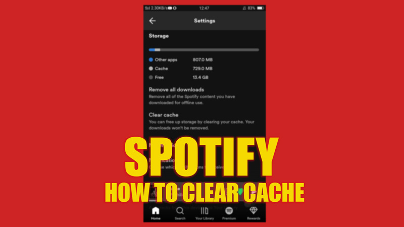 Очистить кэш Spotify