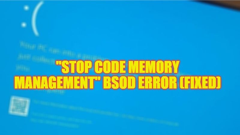 как исправить bsod-ошибку управления памятью стоп-кода