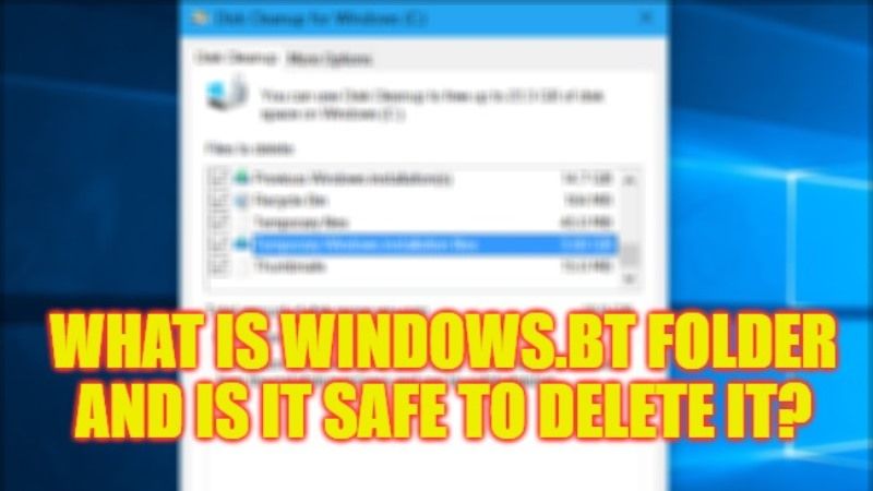 что такое папка windows.bt безопасно ли ее удалять