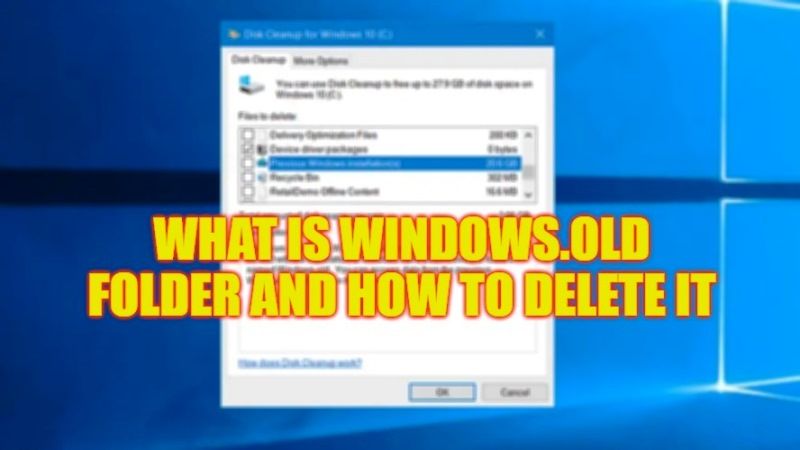 что такое папка windows.old как ее удалить