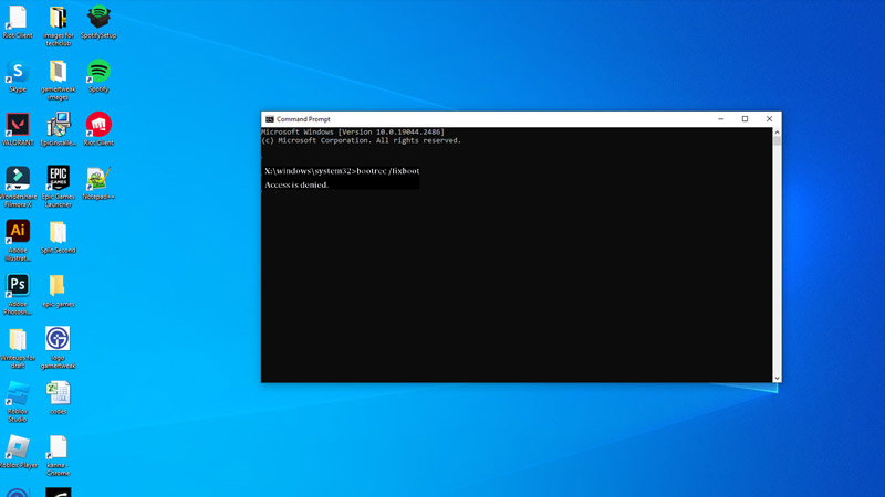 Исправить ошибку bootrec / fixboot, в которой отказано в доступе в Windows