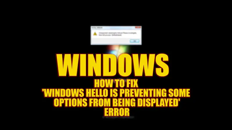 Исправить ошибку Windows Hello, препятствующую отображению некоторых параметров.
