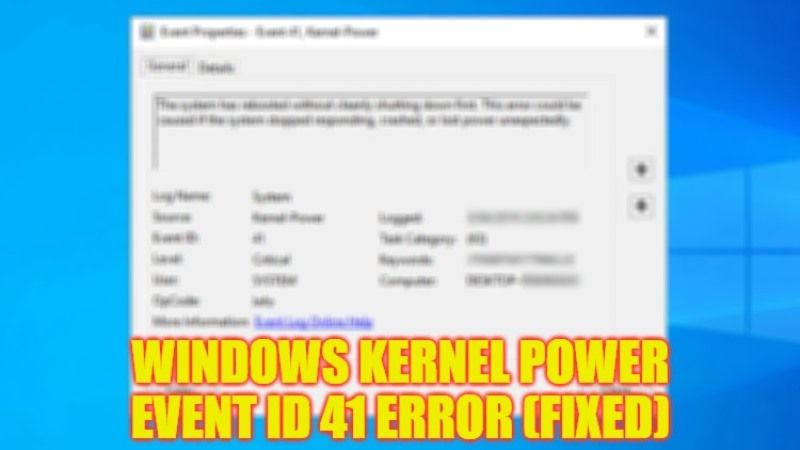 как исправить ошибку питания ядра с идентификатором события 41 в Windows