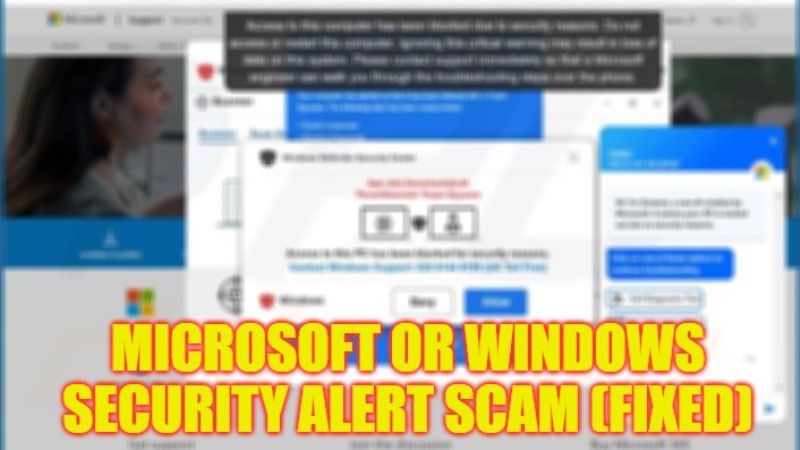 how to fix microsoft or windows security alert scam