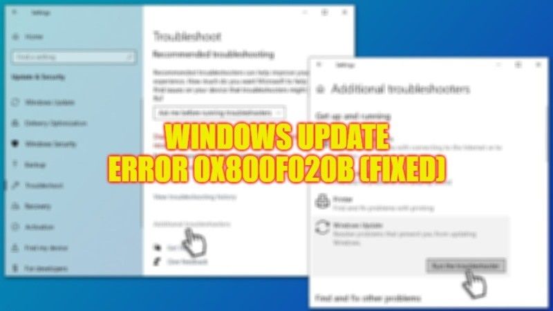 как исправить код ошибки обновления Windows 0x800f020b