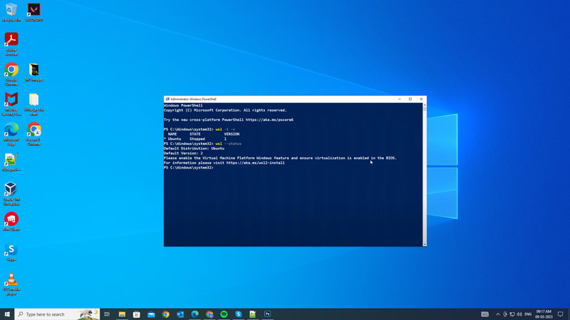 Проверьте версию WSL в Windows 10