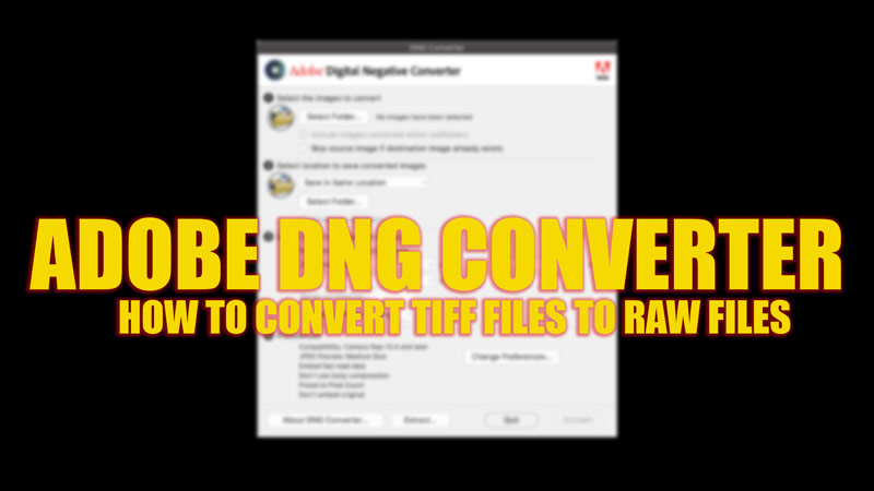 Convert TIFF files to RAW files