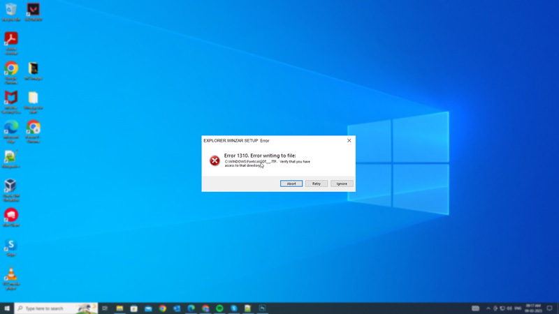 Исправлено: Windows "Ошибка 1310. Ошибка записи в файл" проблема
