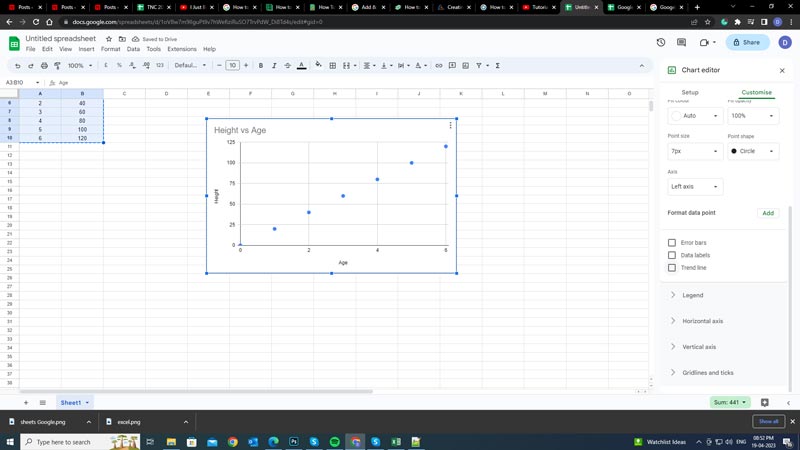 how to add line of best fit in google sheets chart