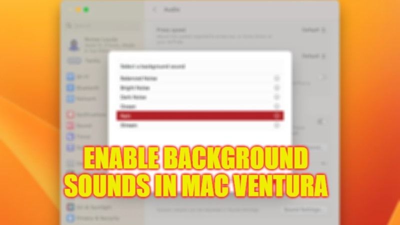 как использовать включить фоновые звуки в macos ventura