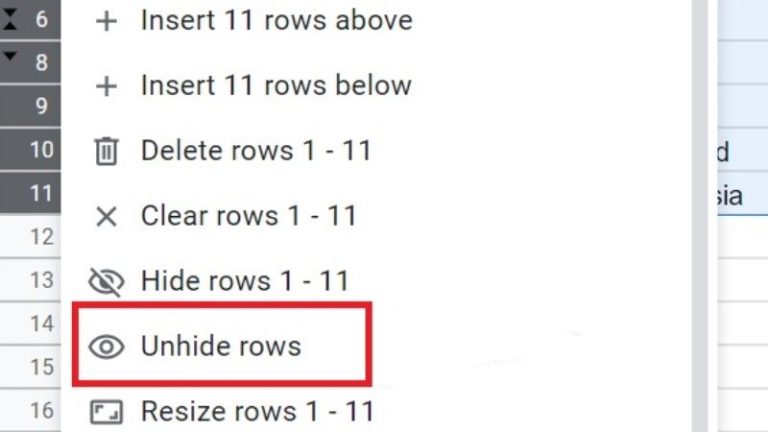 google-sheets-how-to-unhide-rows-2023