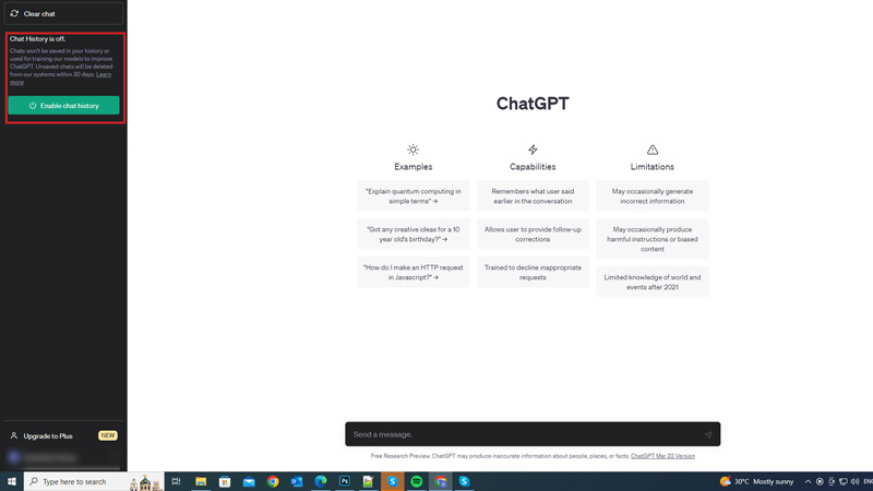 ChatGPT: как отключить историю чатов
