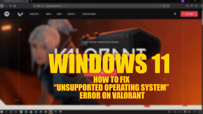 Fix: Valorant "Unsupported Operating system" error Windows 11