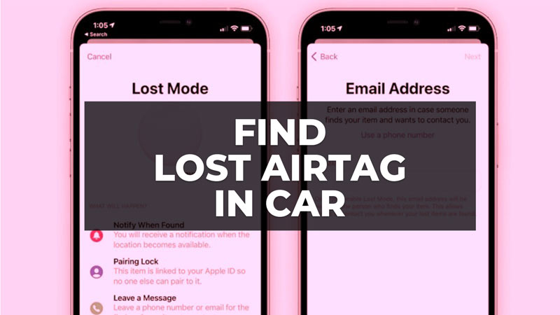 how to find lost airtag in car