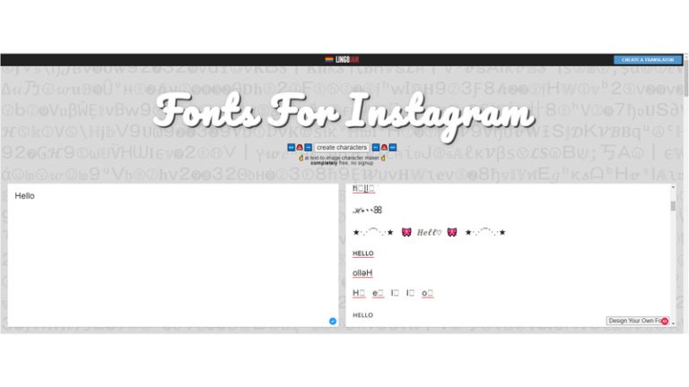 5 Best Instagram Font Generator Free Font Creator Tool 2023   Lingojam Font Generator 768x432 