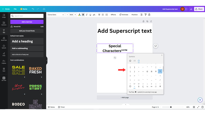 how-to-add-superscript-or-subscript-on-canva