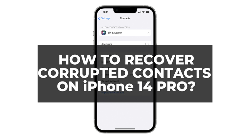 восстановить поврежденные контакты на iPhone 14 Pro