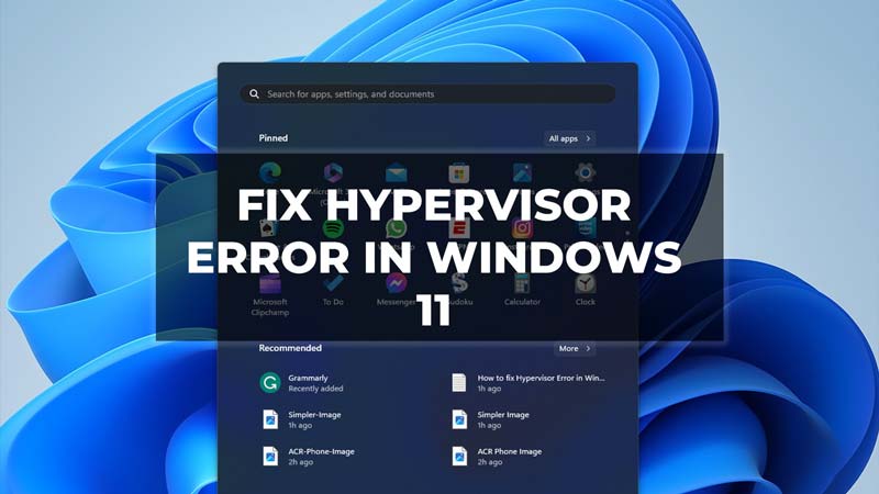 Исправить ошибку гипервизора в Windows 11