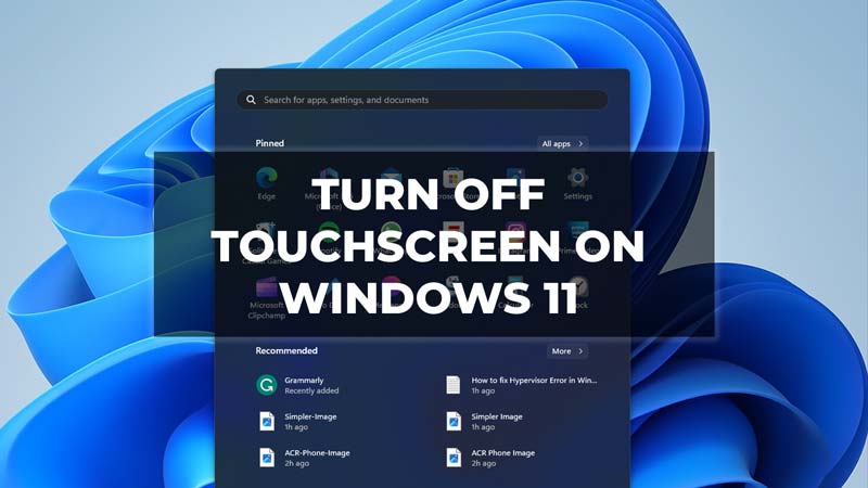 Отключить сенсорный экран в Windows 11