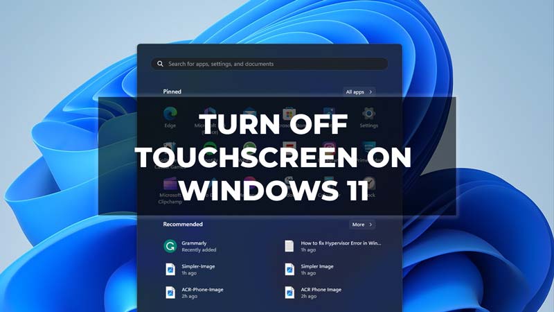 how do you turn off touch screen on windows 11