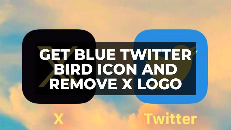 how to get blue twitter bird icon and remove X