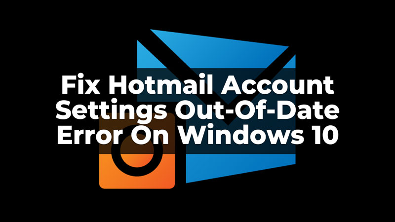 Hotmail Account Settings Error