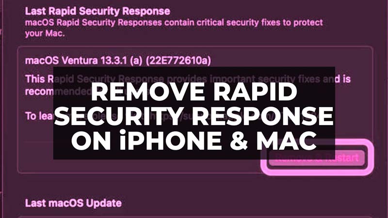 как удалить обновление быстрого реагирования безопасности для iPhone или Mac