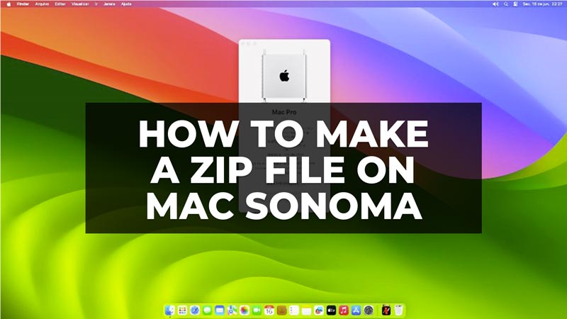 как создать zip-файл на Mac Sonoma
