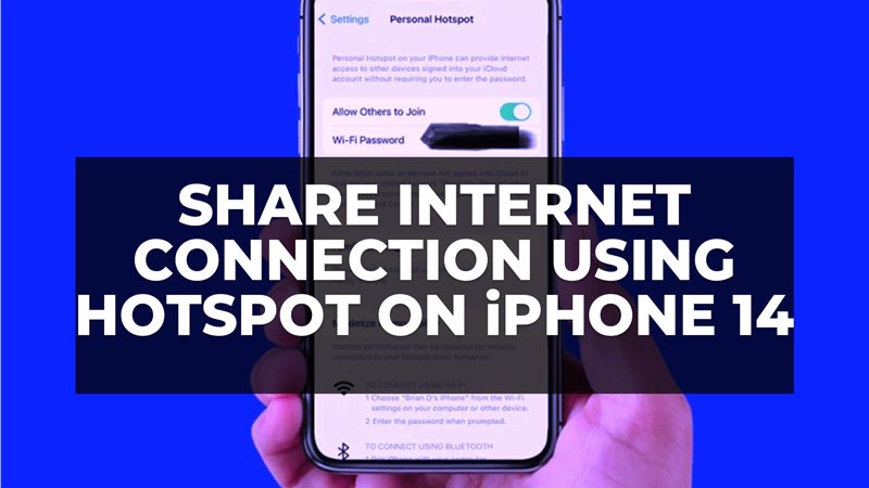 how to share internet connection using hotspot on iPhone 14