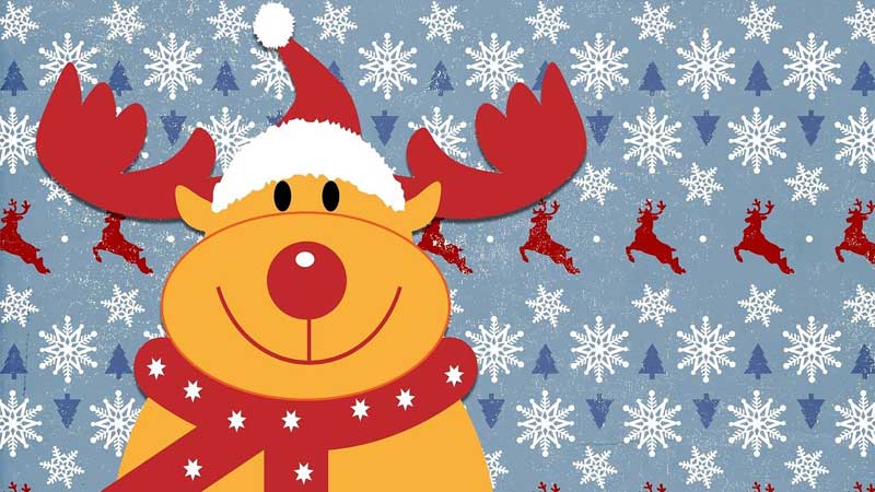Christmas Background Rudolph Dog